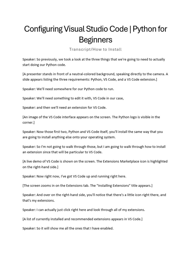 How to Install Transcript | PDF | Python (Programming Language ...