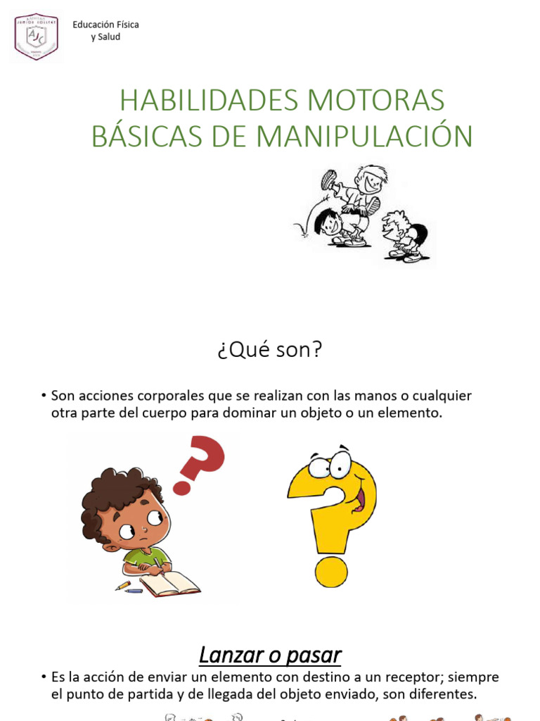 Habilidades Motoras Básicas de Manipulacion | PDF