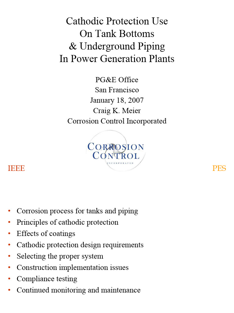 Cathodic Protection Use On Tank Bottoms | PDF | Corrosion | Anode