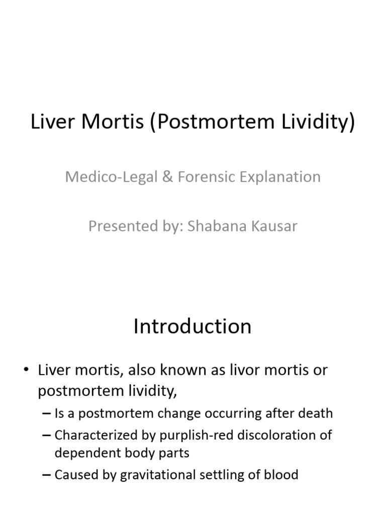 Liver Mortis Presentation Shaba Kausar | PDF | Medical Specialties ...