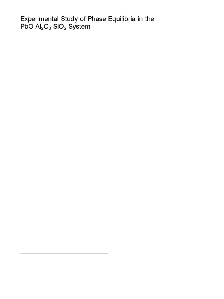 2001, Chen Et Al - Experimental Study of Phase Equilibria in The PbO ...