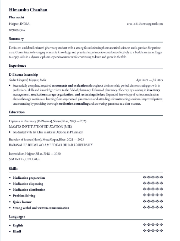 Himanshu CV | PDF