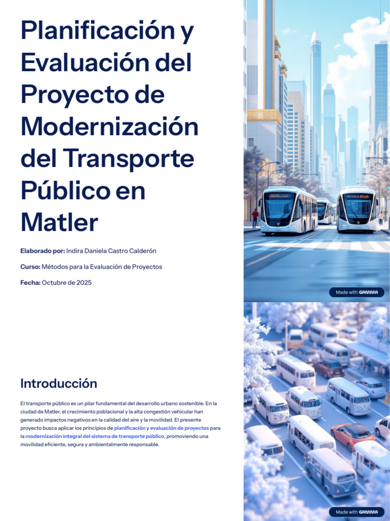 Planificacion y Evaluacion Del Proyecto de Modernizacion Del Transporte ...