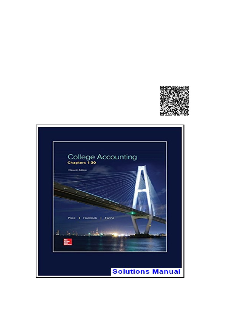 College Accounting Chapters 1 30 15th Edition Price Solutions Manual ...