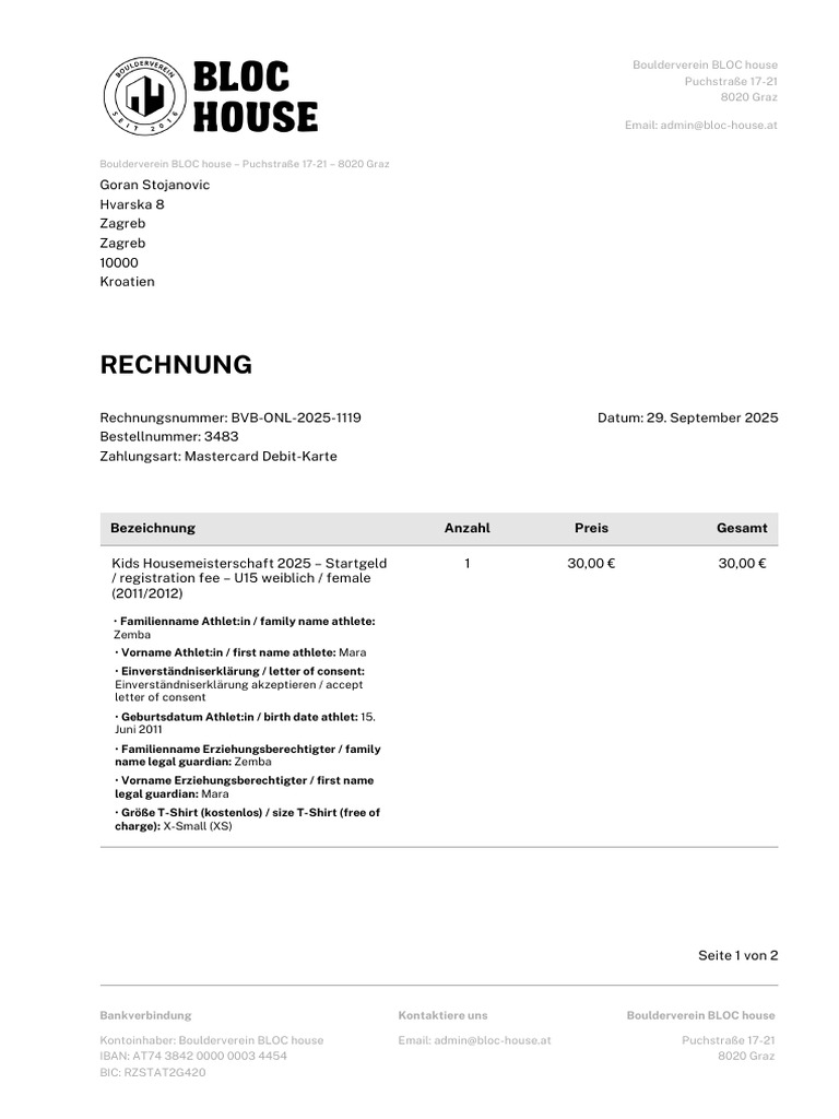 Rechnung BVB ONL 2025 1119 | PDF