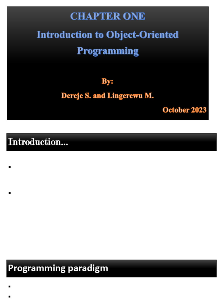 Best Object Op Chap 1 | PDF | Object Oriented Programming | Java ...