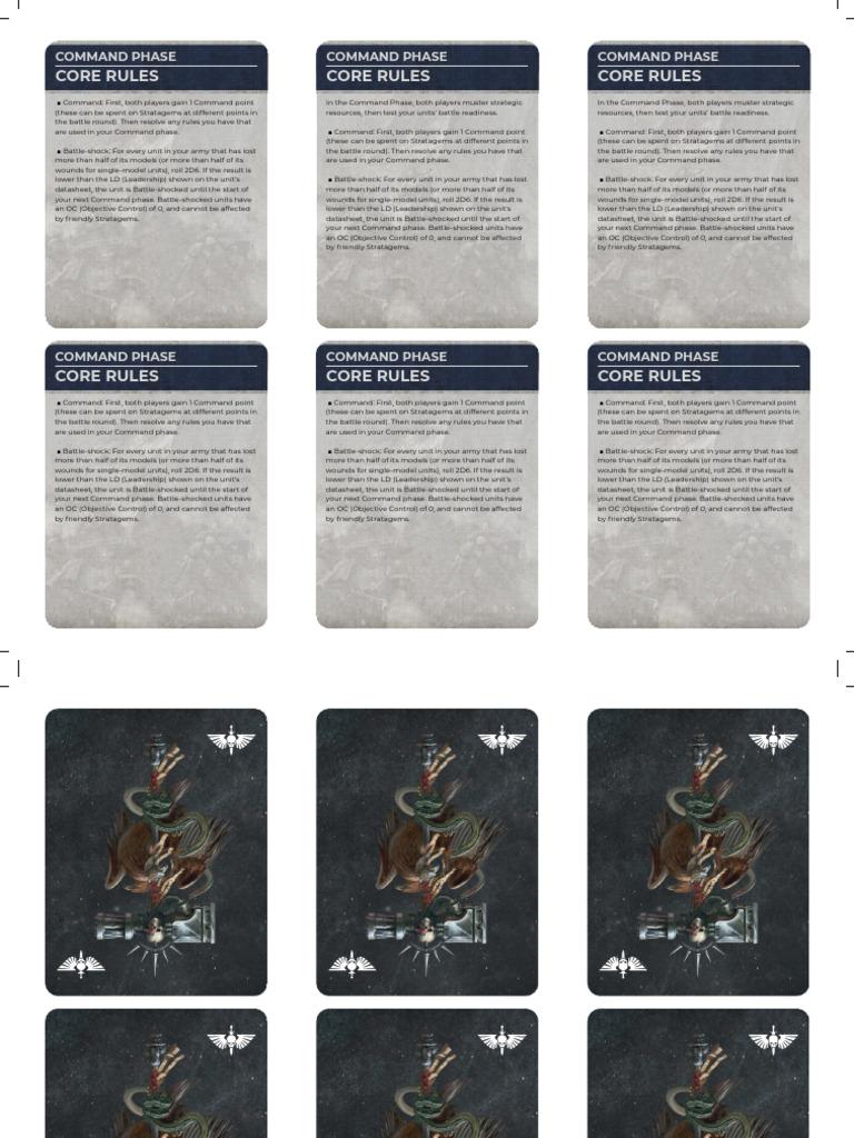 Core Rules - Command Phase Cards - Warhammer 40k | PDF