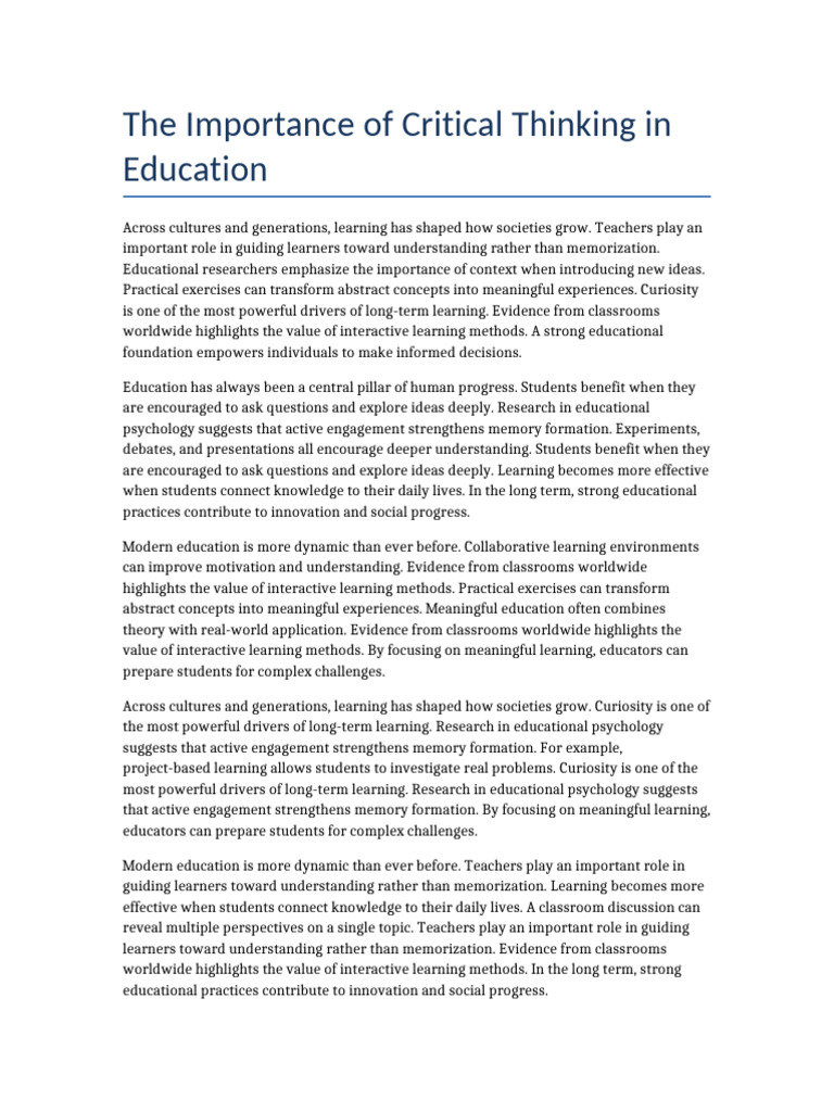 Educational Document 1 | PDF | Learning | Educational Psychology