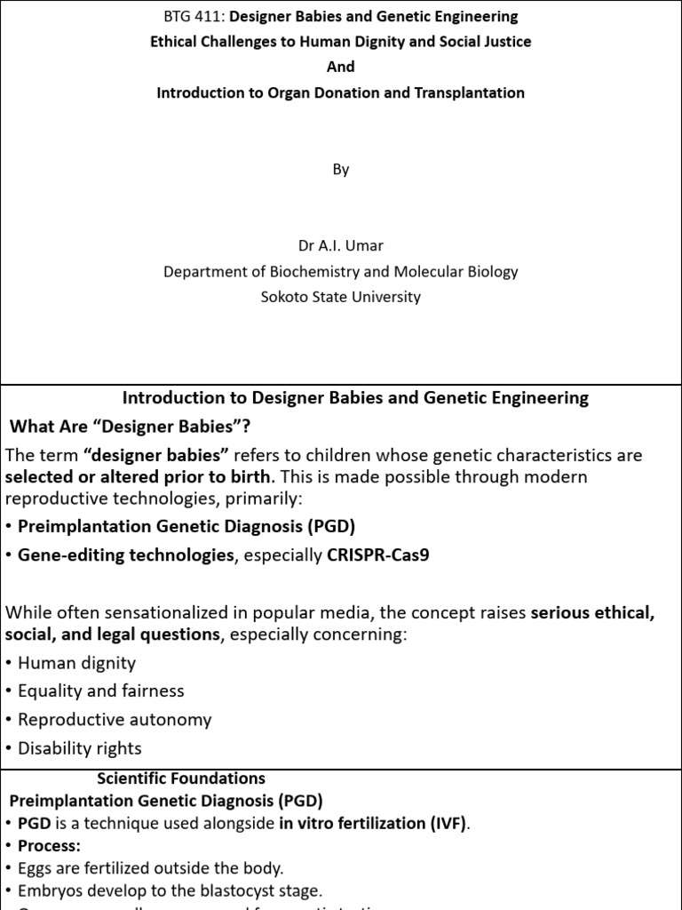 Designer Babies and Genetic Engineering | PDF | Designer Baby | Organ ...