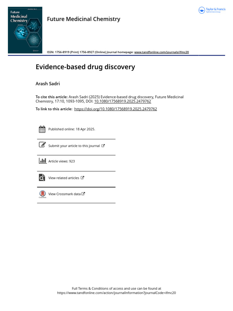 Evidence-Based Drug Discovery | PDF | Drug Discovery | Pharmacology
