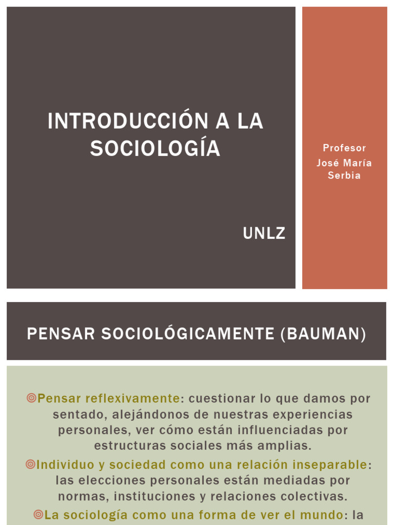 Clases de Introduccion A La Sociologia | PDF | Sociología | La teoría ...
