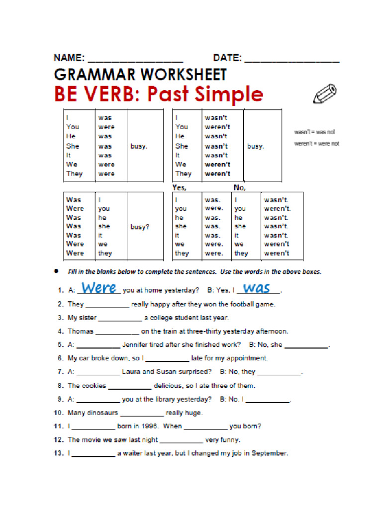 Complete Using Was | PDF