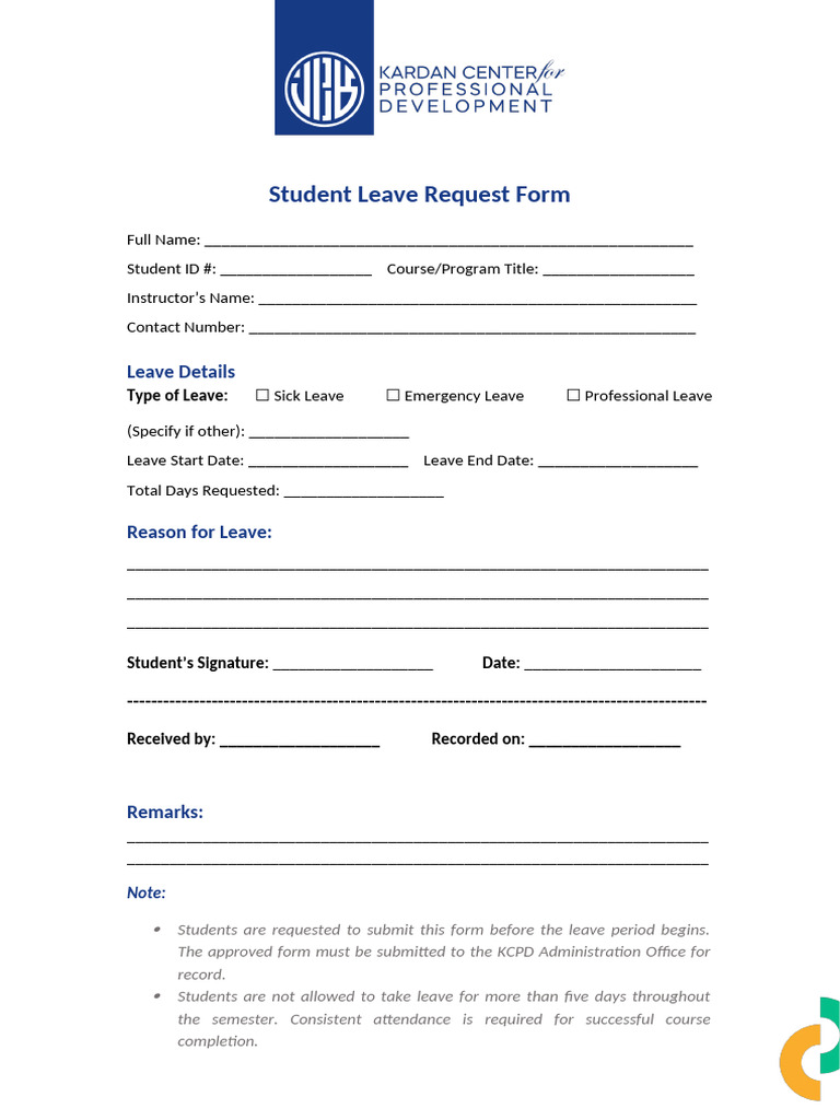 Leave Request Form | PDF