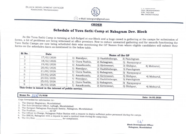 GP Waise Yuva Sathi Camp Order | PDF | Chess Openings | Chess