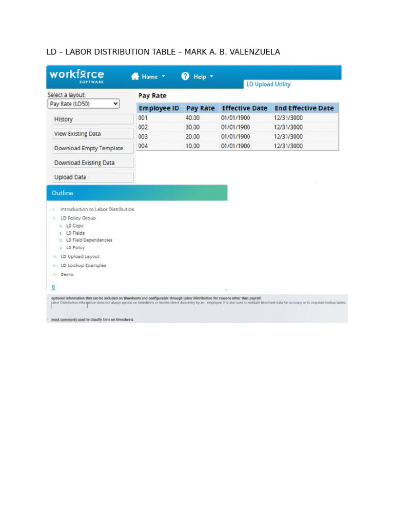 LD (1) Labor Distribution table example for trainess | PDF | Computer ...