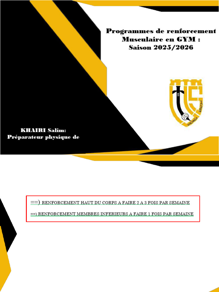 Programme Renforcement UTS | PDF | Musculation | Musculation