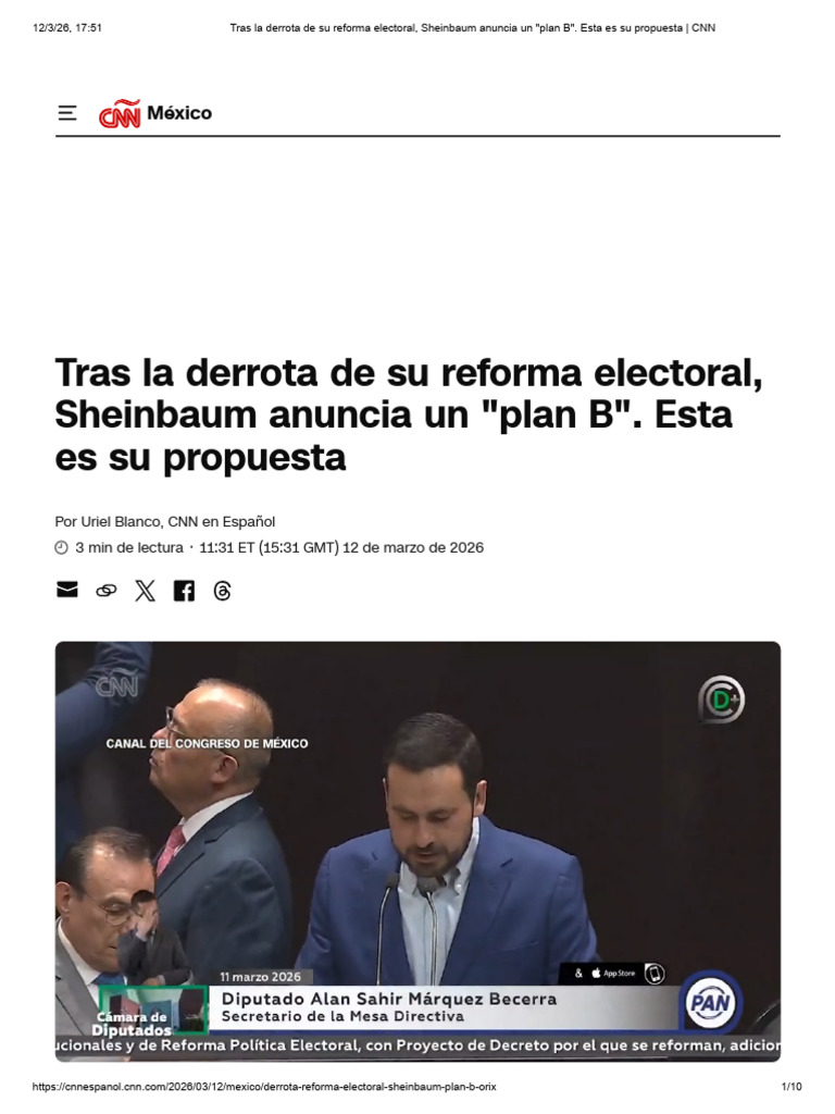 Tras La Derrota de Su Reforma Electoral, Sheinbaum Anuncia Un - Plan B ...