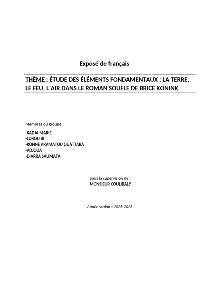 Exposé de Français | PDF
