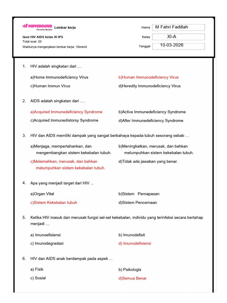 Quiz Hiv Aids Kelas Xi Pjok.pdf_20260310_070304_0000 | PDF