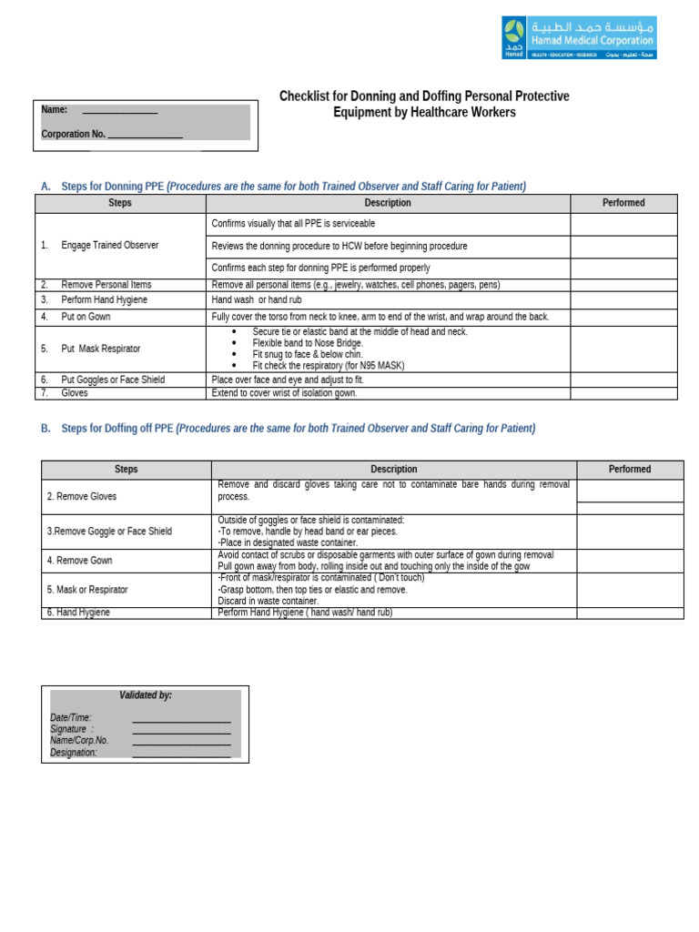 PPE Checklist -Sab | PDF | Personal Protective Equipment | Safety