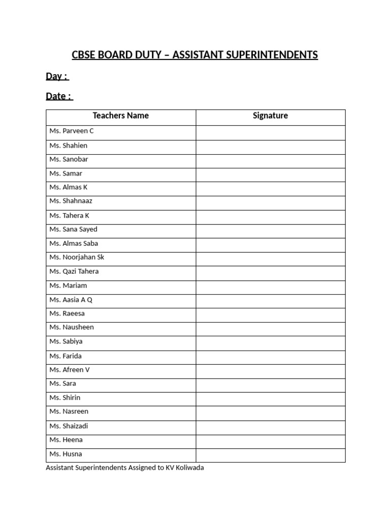 Cbse Board Duty | PDF