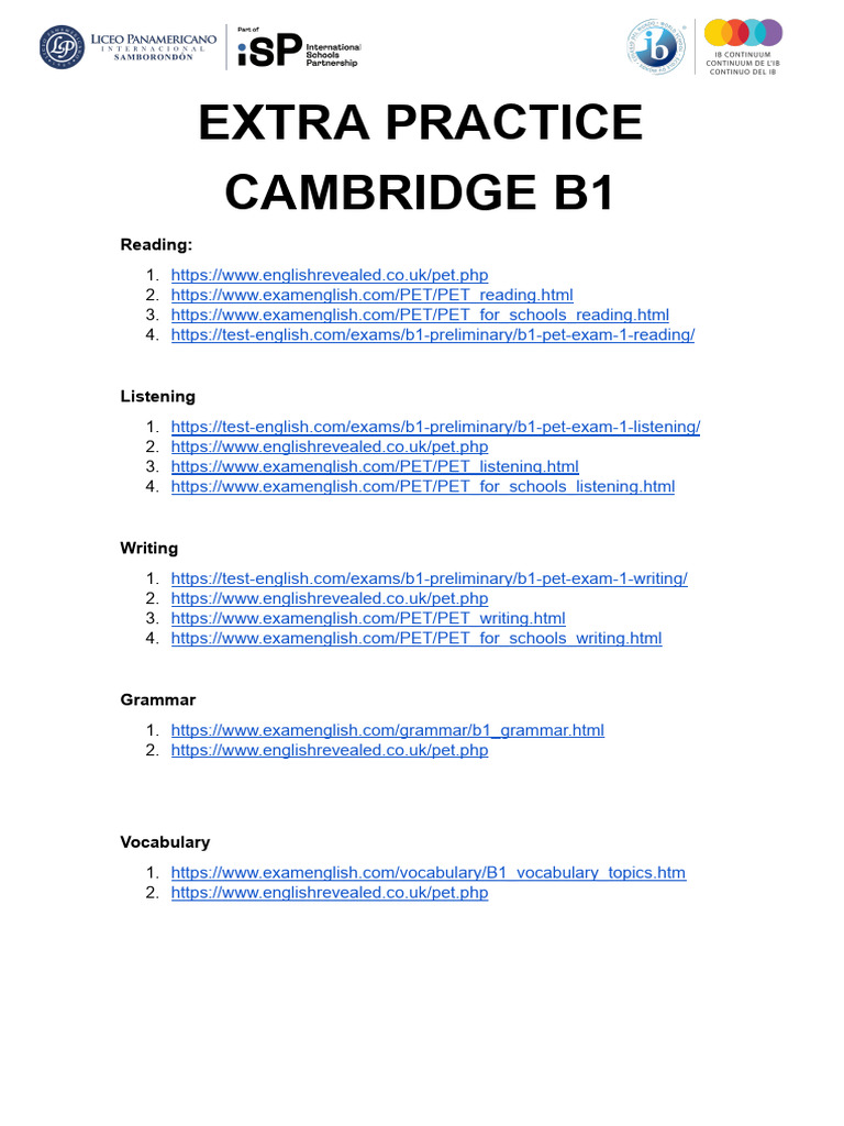 Extra Cambridge Activities Practice | PDF