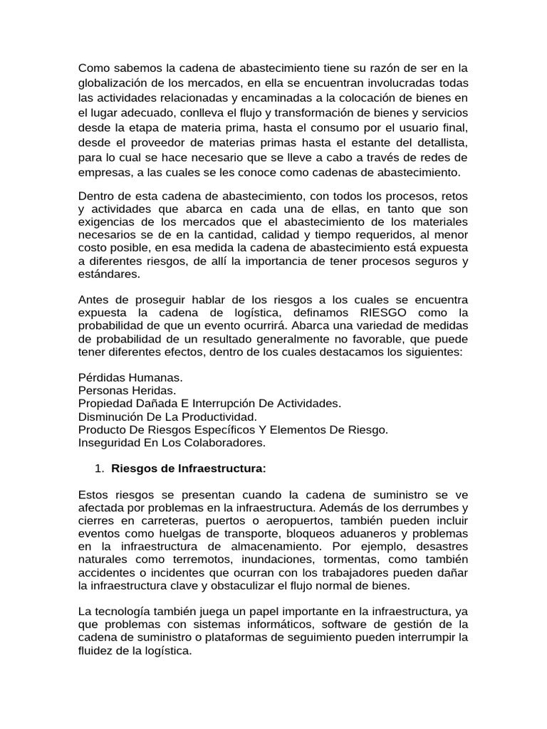 Taller No 2 LOGISTICA CADENA DE ABASTECIMIENTO | PDF | Logística ...