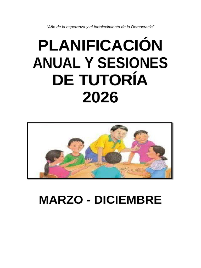 Plan de Tutoria y Sesiones para Primaria 2026 | PDF | Tolerancia | Maestros