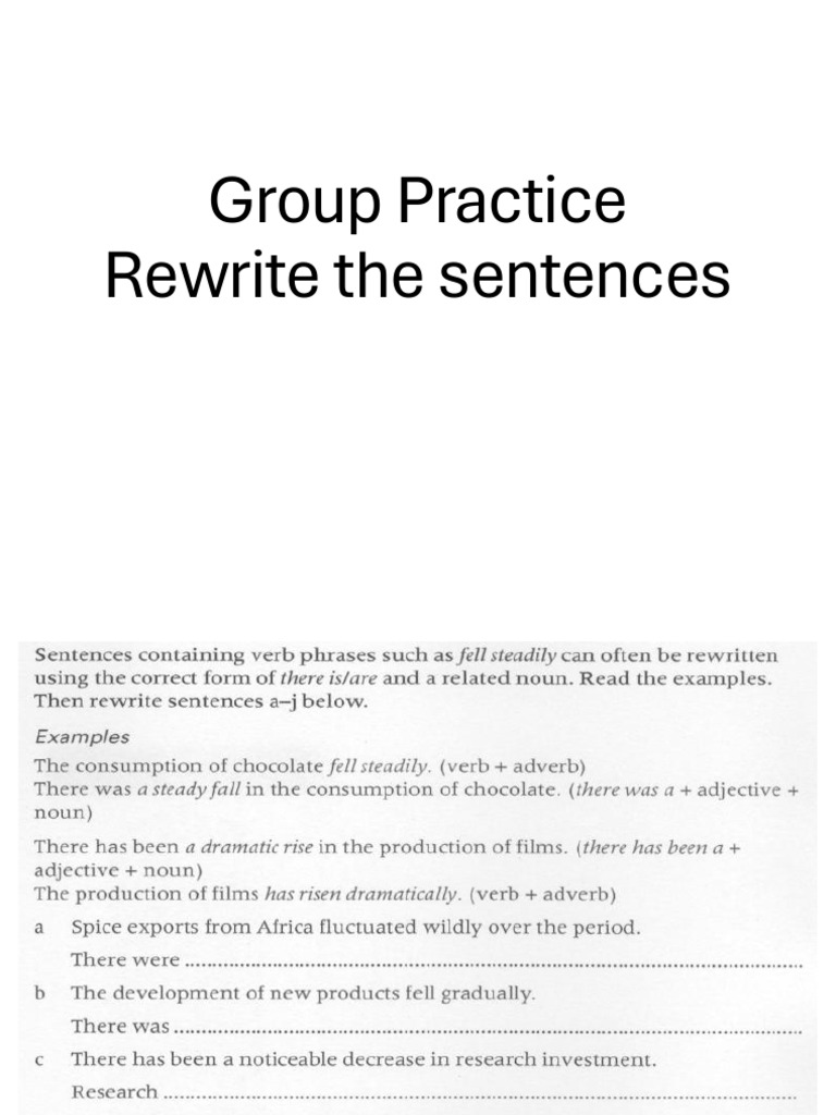 Rewrite The Sentences | PDF