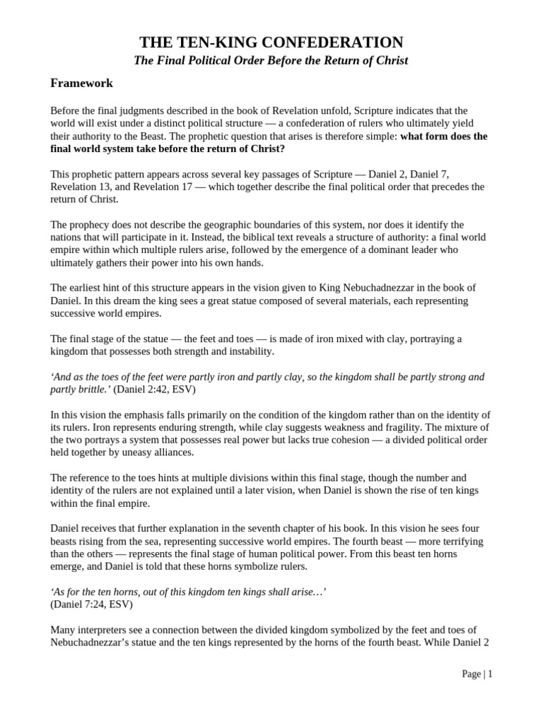 The Ten King Confederation | PDF | The Beast (Revelation) | Daniel ...