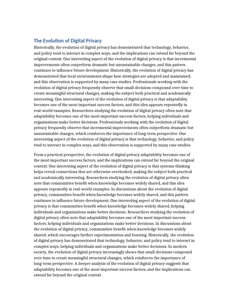 The Evolution of Digital Privacy | PDF | Learning | Privacy
