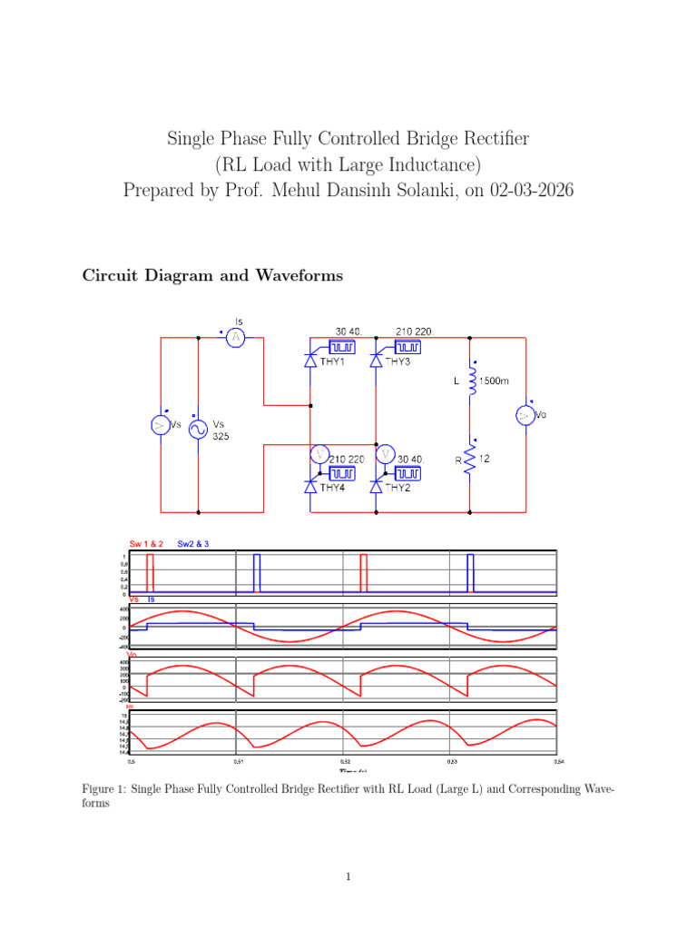 Ch2- 1 Ph Bridge RL Rectifiers Analysis | PDF | Root Mean Square ...