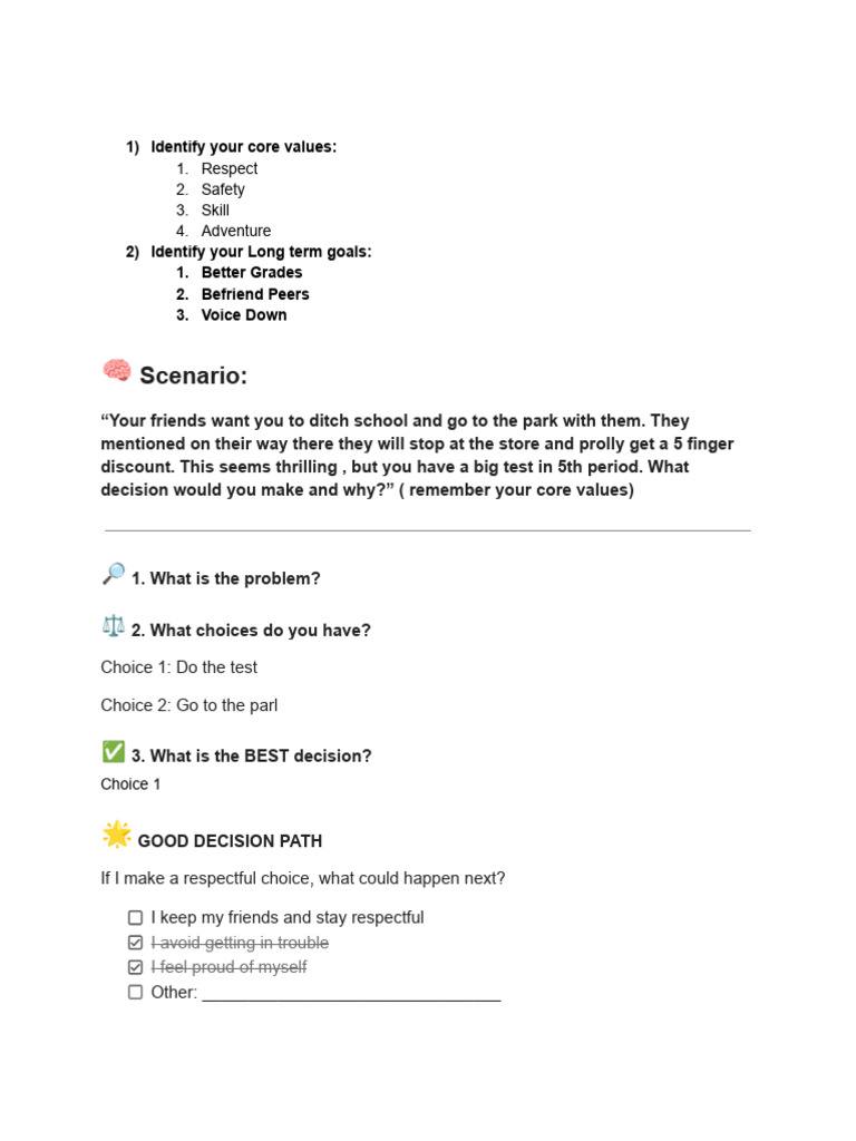 Identify Your Core Values | PDF | Cognition | Psychology