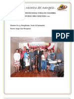 Informe Obra Misionera - Pamplonita, Nte Santander - A Mayo 2012