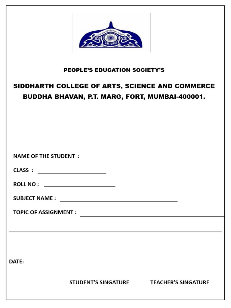 Assignment Front Page Clg | PDF