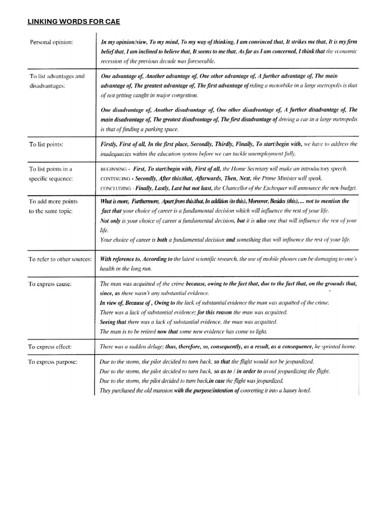 Essential Writing Linking Words | PDF