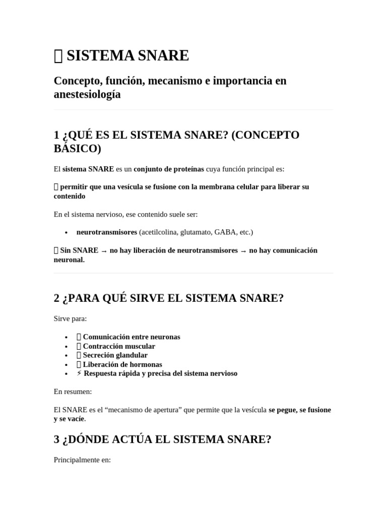 ? Sistema Snare | PDF | Sinapsis | Neurotransmisor