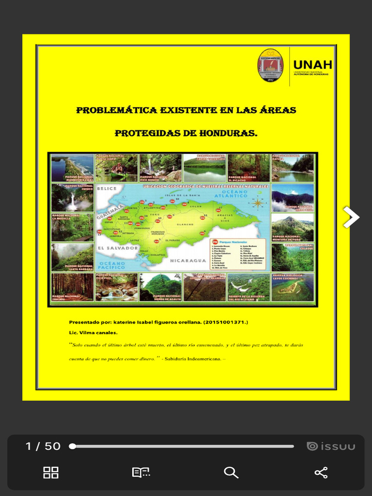 Problemática existente en las áreas protegidas de Honduras by Katerine ...