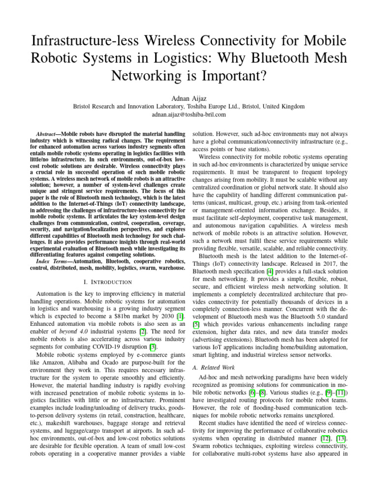 Infrastructure-Less Wireless Connectivity For Mobile | PDF | Computer ...