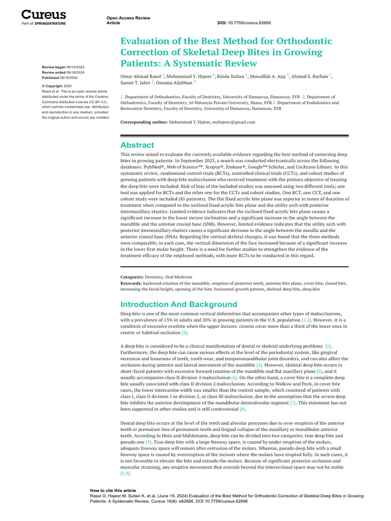 Rasol Et Al 2024 Evaluatión Method Orthodontic | PDF | Systematic ...
