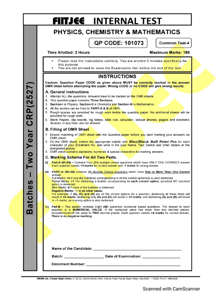 Common Test 4 | PDF