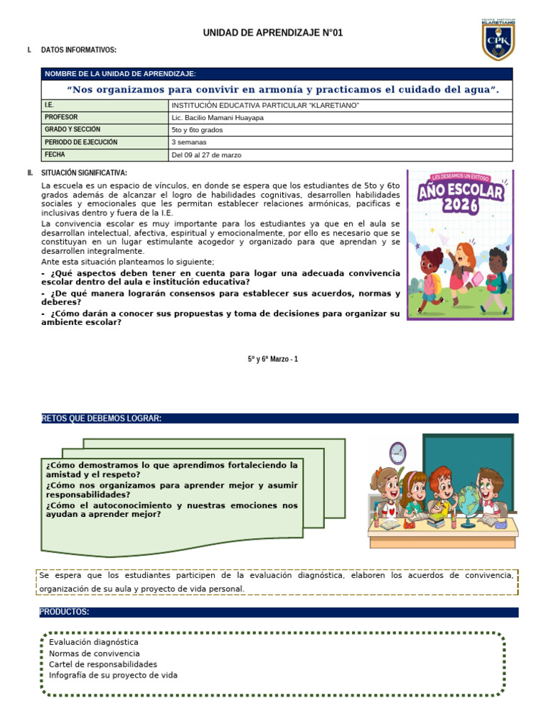 6° Grado - Unidad de Aprendizaje N°01 | PDF | Aprendizaje | Las emociones