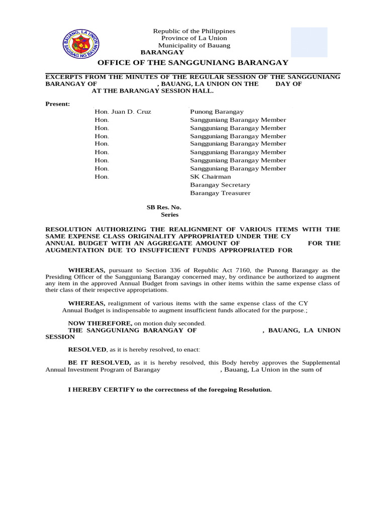 BDC & SB Resolution-Realignment (Aip Transmittal) | PDF | Government