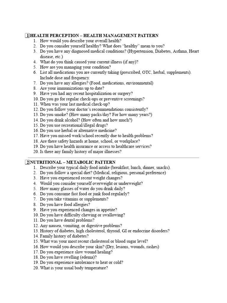 Gordon's Questionnaire | PDF | Sleep | Stress (Biology)