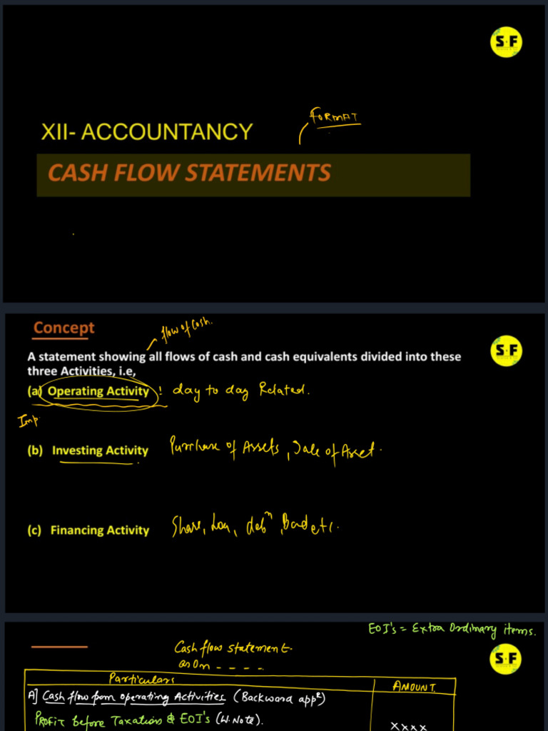 Cash Flow Statement Notes | PDF