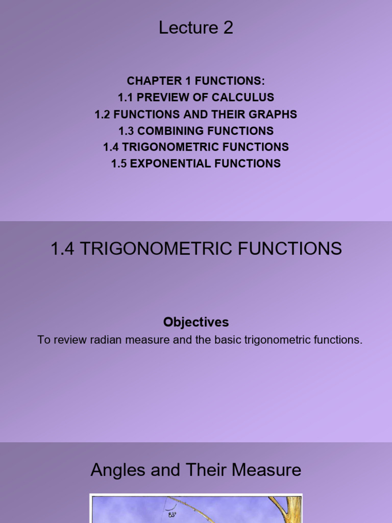 Lect 2 | PDF | Trigonometric Functions | Angle