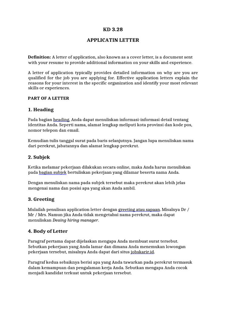 Application Letter | PDF