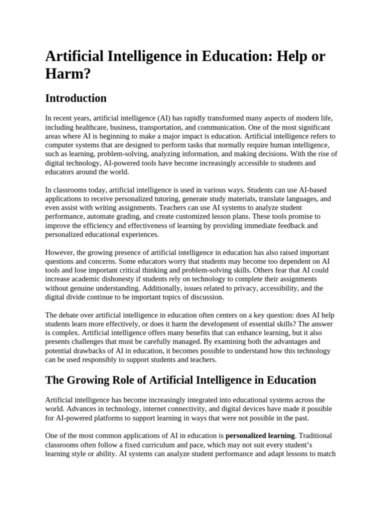 Artificial Intelligence in Education | PDF | Artificial Intelligence ...