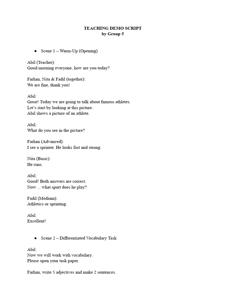 Script For TEFL | PDF
