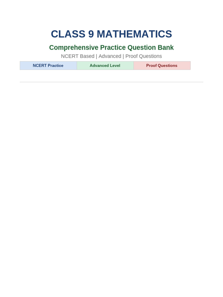 Class9 Maths Practice Questions | PDF | Circle | Geometry